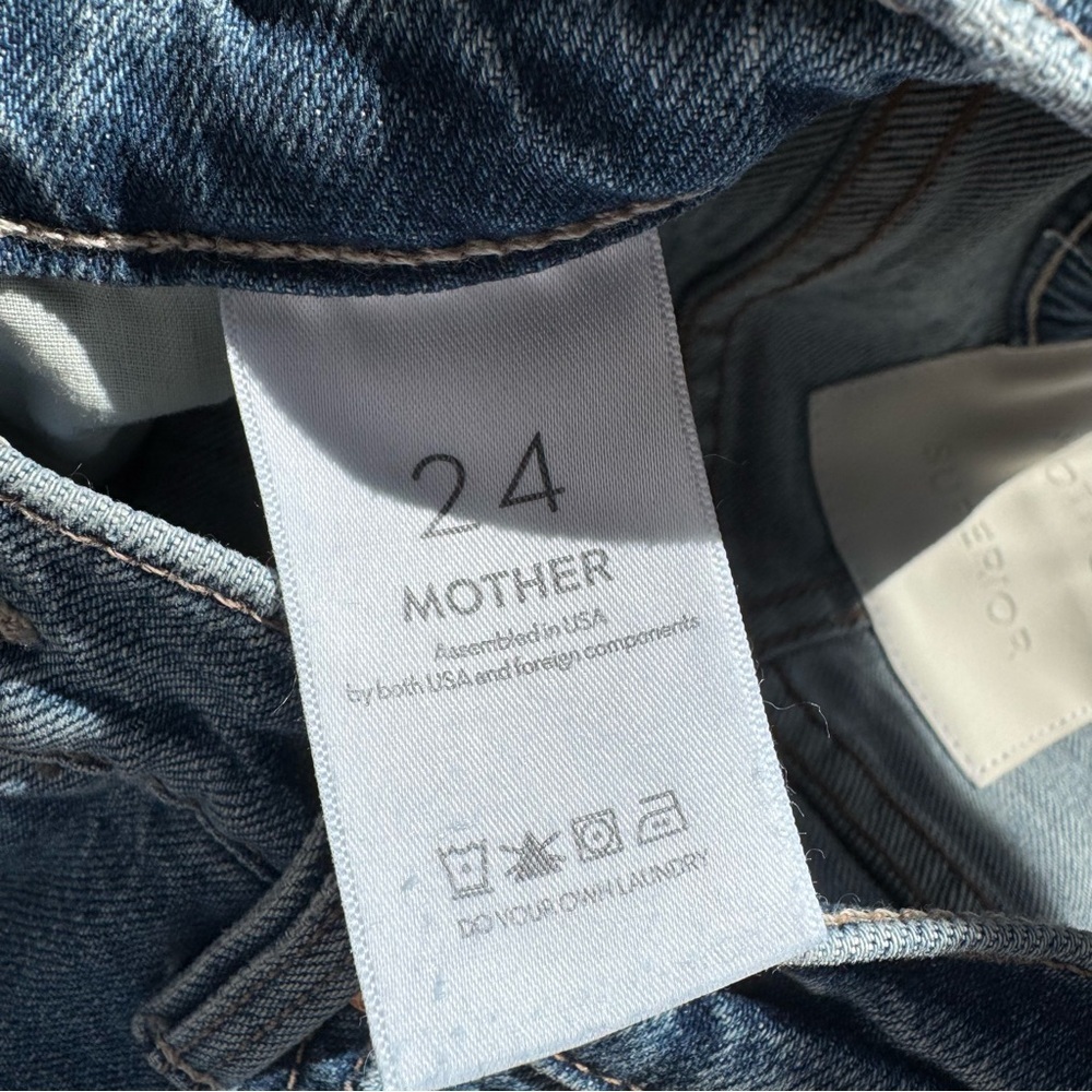 MOTHER Superior The Dodger Skimp Cuffed Jeans Medium Blue 24 - Picture 10 of 14